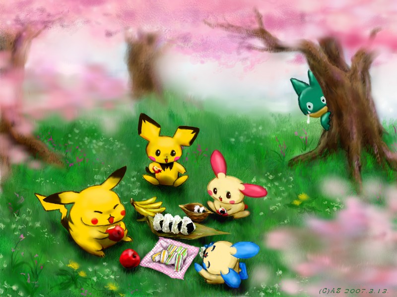 ピカチュー、ピチュー、プラスル、マイナン & ゴンベ